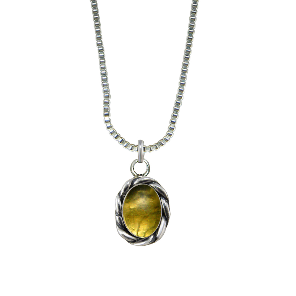 Sterling Silver Little Citrine Pendant Necklace